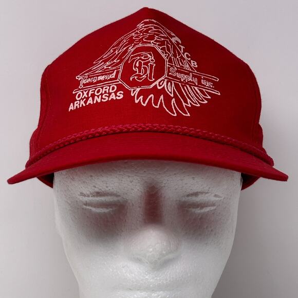 Vintage 80s Townsend Supply Inc Hat Baseball Cap Oxford Arkansas Snapback Red - Picture 2 of 9